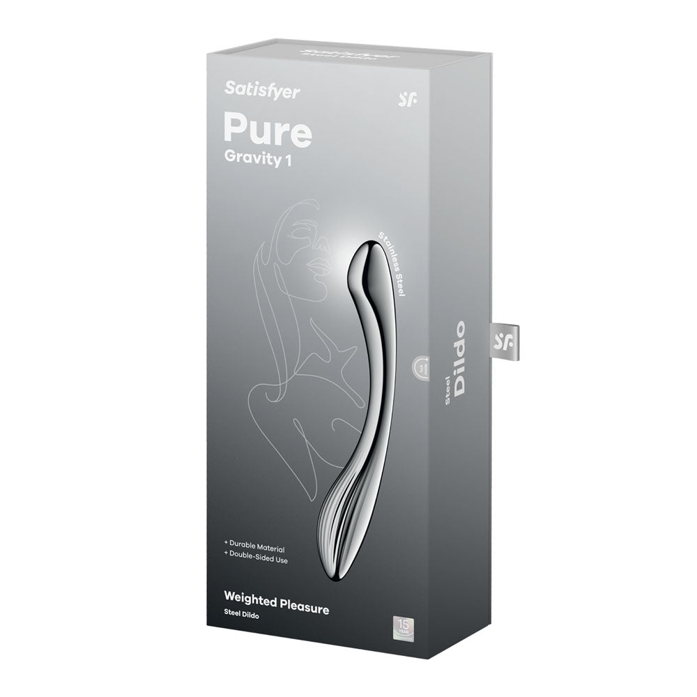 Satisfyer Pure Gravity 1 Chrome Steel 22 Cm Dildo