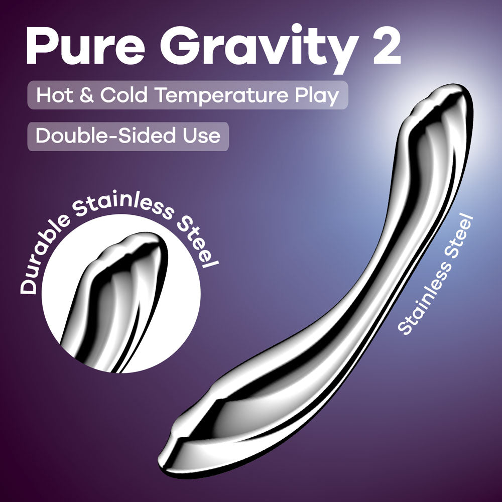 Satisfyer Pure Gravity 2 Chrome Steel 21 Cm Dildo
