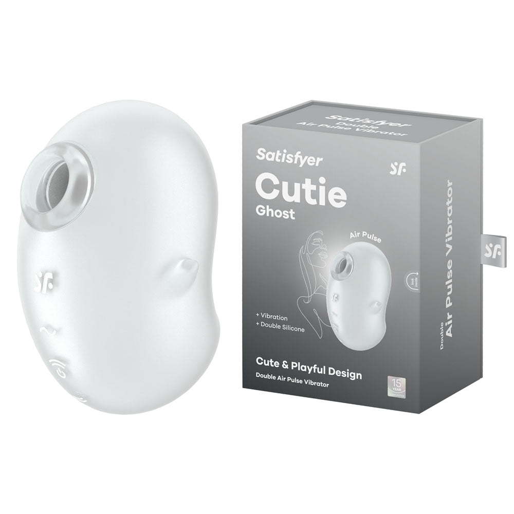 Satisfyer Cutie Ghost White White Usb Rechargeable Air Pulse Stimulator