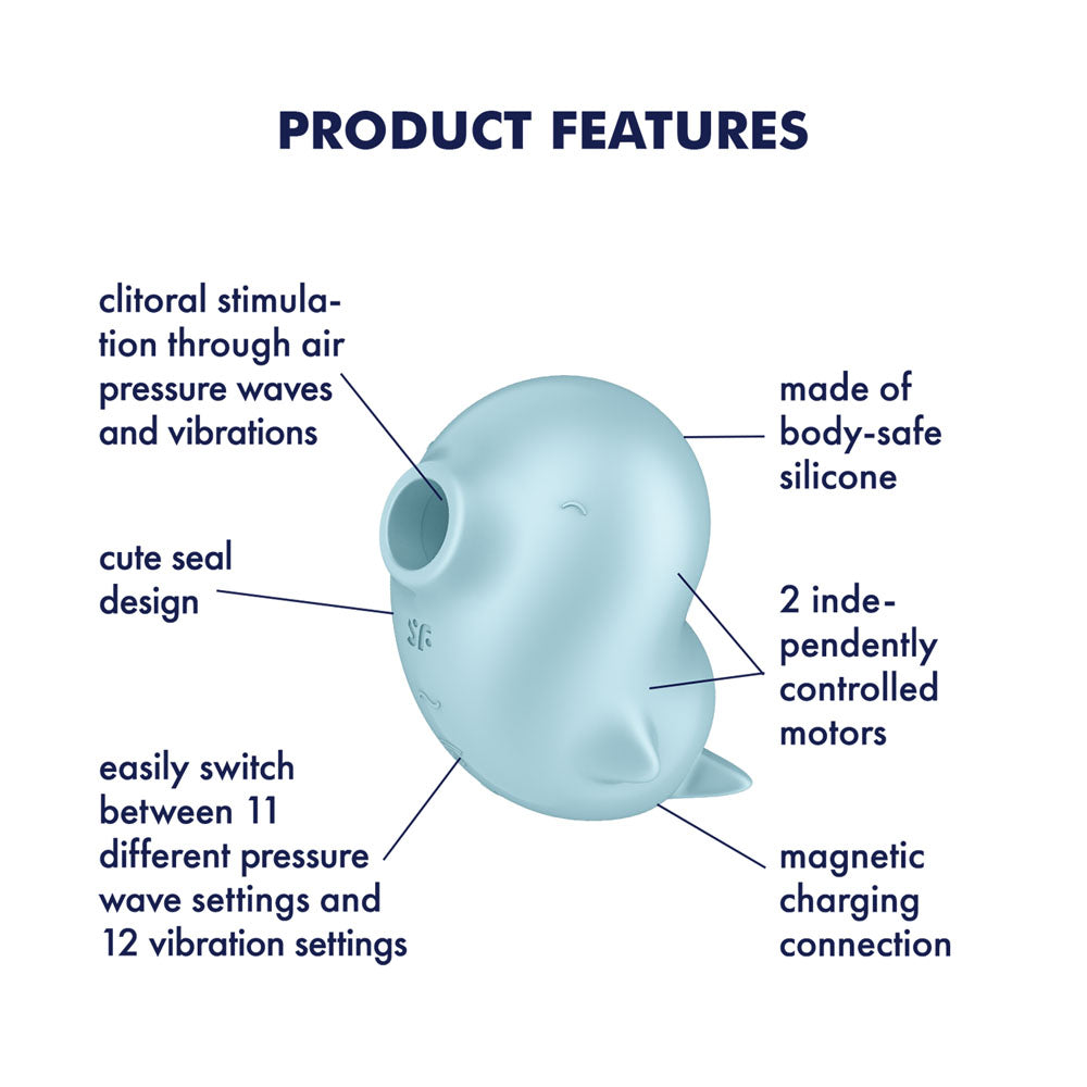 Satisfyer Sassy Seal Light Blue Usb Rechargeable Air Pulse Stimulator