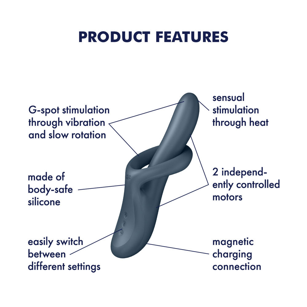 Satisfyer Heat Flex 4 Grey Grey Usb Rechargeable Heating Vibrator