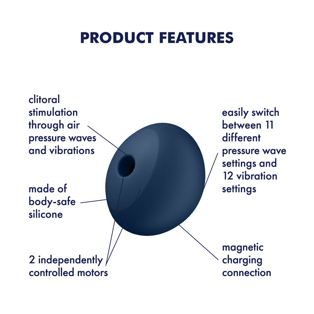 Satisfyer Air Power 4 Navy Usb Rechargeable Air Pulse Stimulator