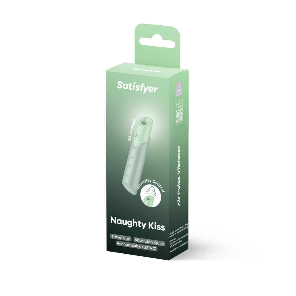 Satisfyer Naughty Kiss Mint Green Usb Rechargeable Air Pulse Stimulator