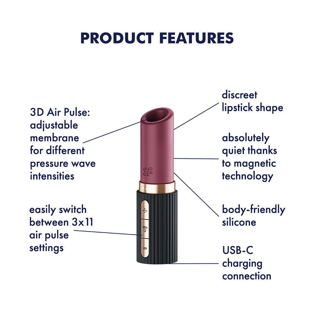 Satisfyer Pro 2 Kiss Red/Black Usb Rechargeable Air Pulse Stimulator
