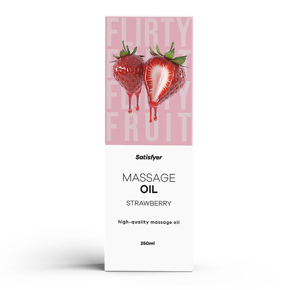 Satisfyer Massage Oil 250 Ml Strawberry Strawberry Scented Massage Oil 250 Ml Bottle