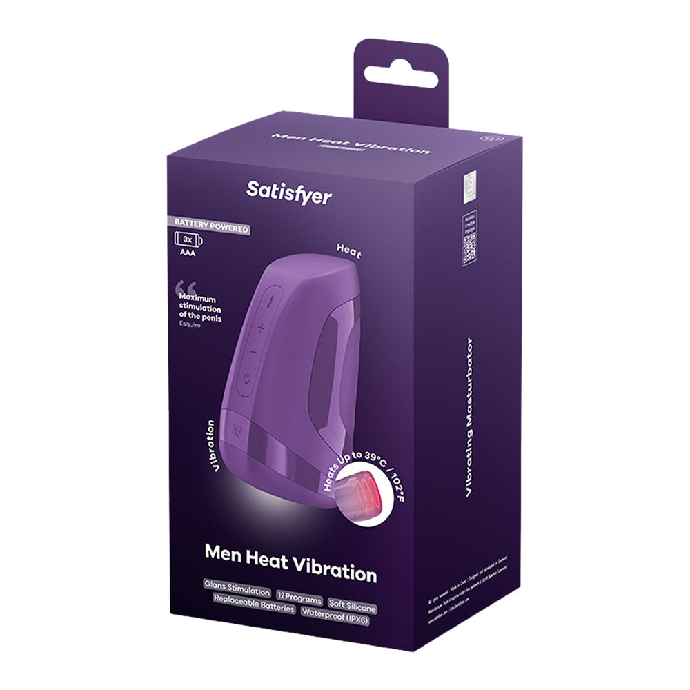 Satisfyer Men Heat Vibration Battery Series Purple Heating And Vibrating Masturbator