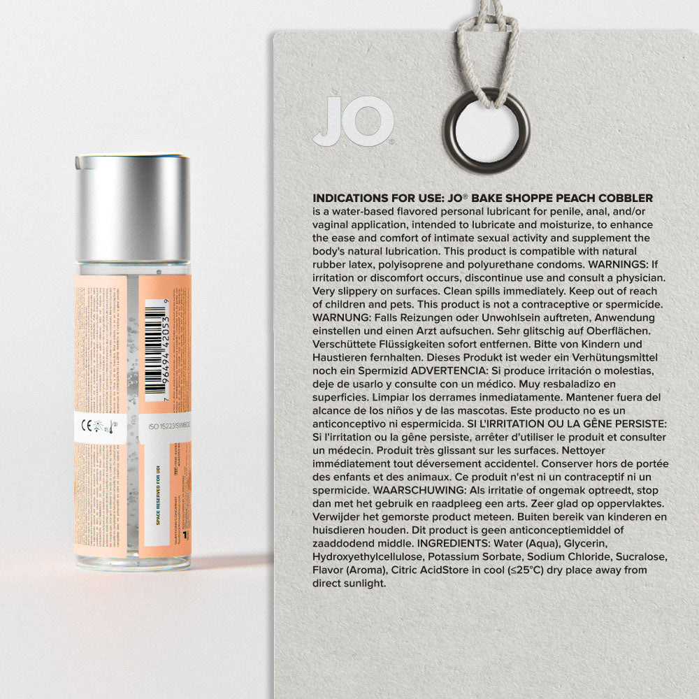 Jo Bake Shoppe Peach Cobbler Peach Cobbler Flavoured Water Based Lubricant 60 Ml Bottle