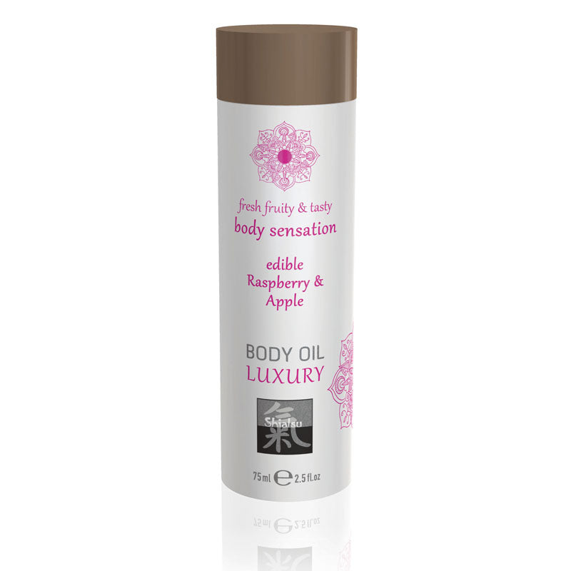 Shiatsu Edible Body Oil Luxury Raspberry & Apple Flavoured 75 Ml