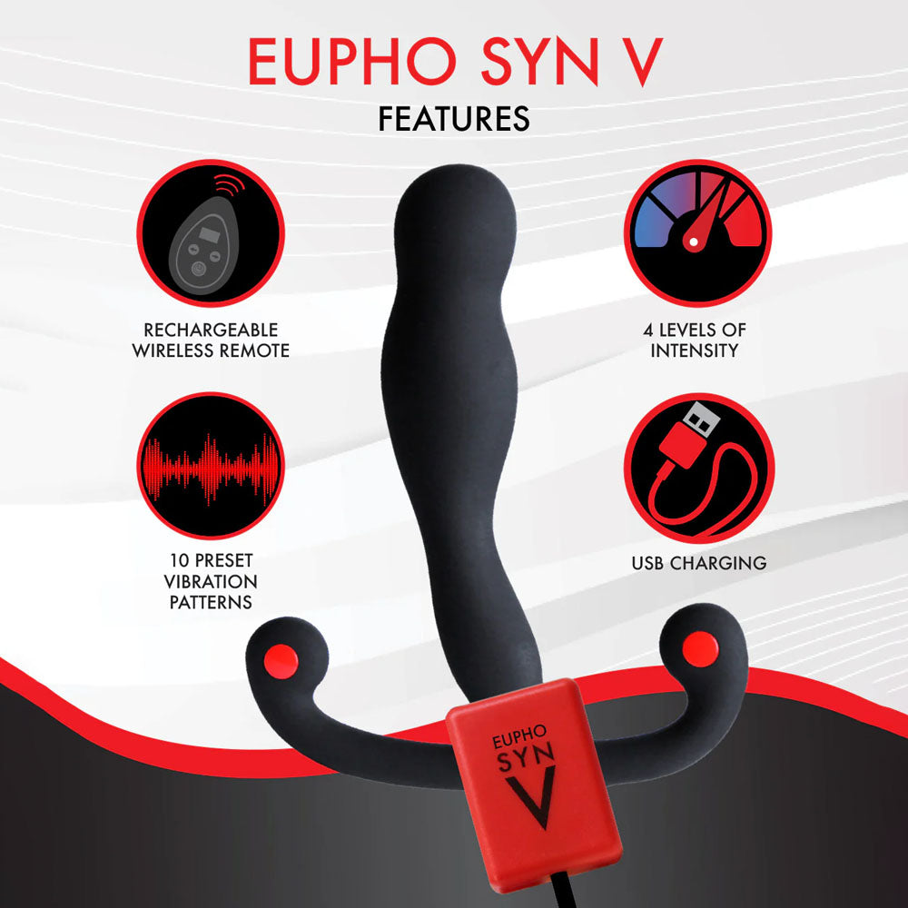 Aneros Eupho Syn V Black Usb Rechargeable Vibrating Prostate Massager With Remote