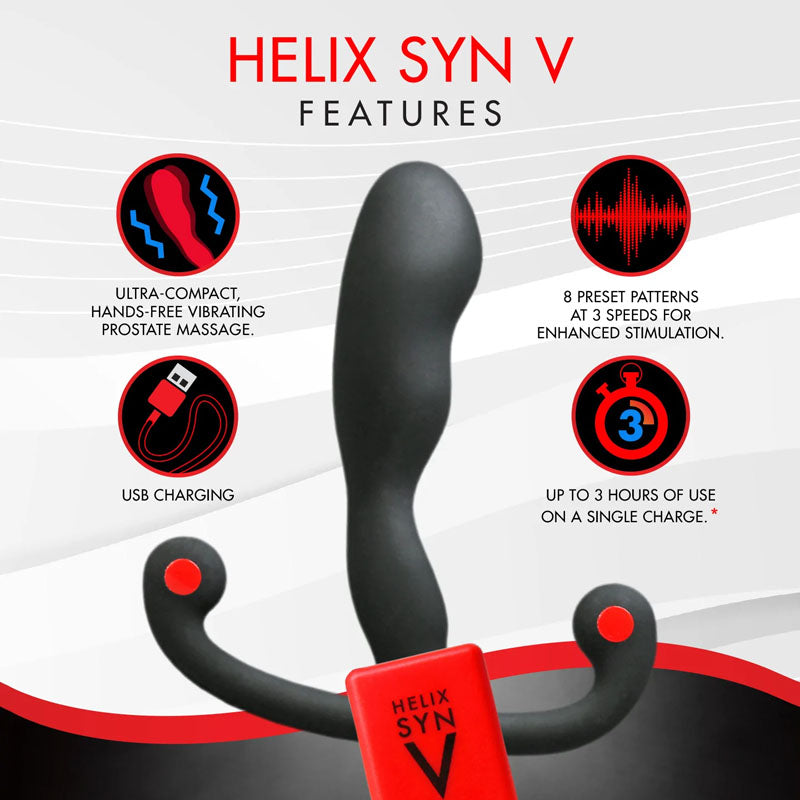 Aneros Helix Syn V Black Usb Rechargeable Vibrating Prostate Massager