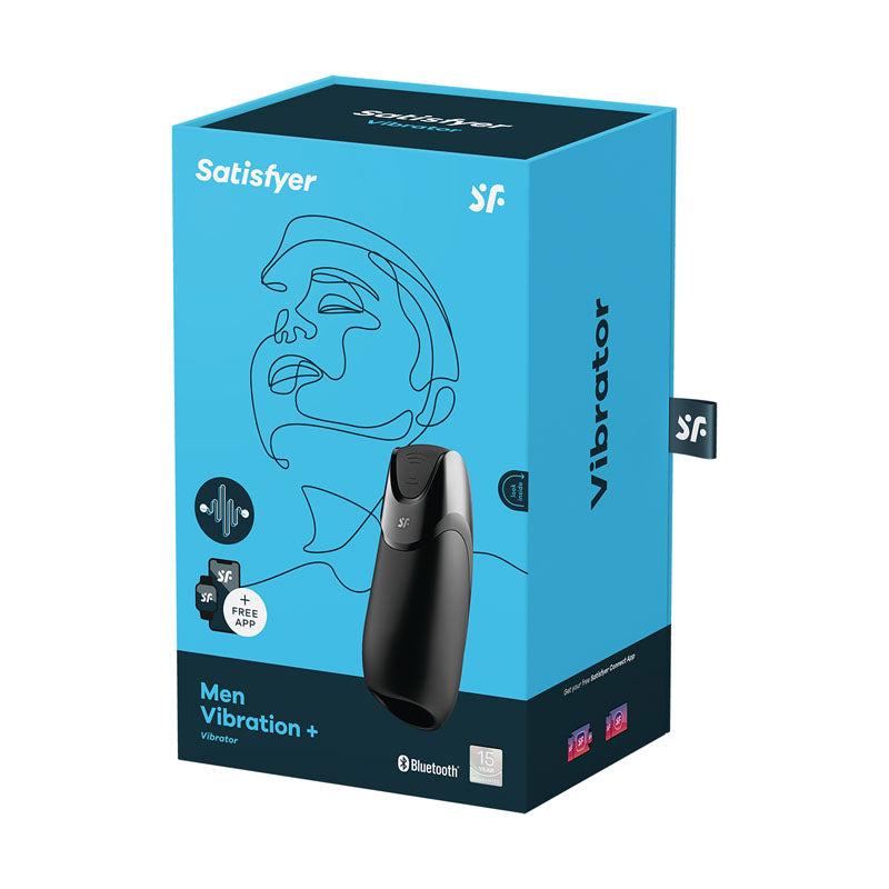 Satisfyer Men Vibration+ Black Usb Rechargeable Masturbator With App Control