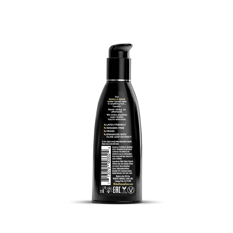 Wicked Aqua Vanilla Bean Vanilla Bean Flavoured Water Based Lubricant 60 Ml (2 Oz) Bottle