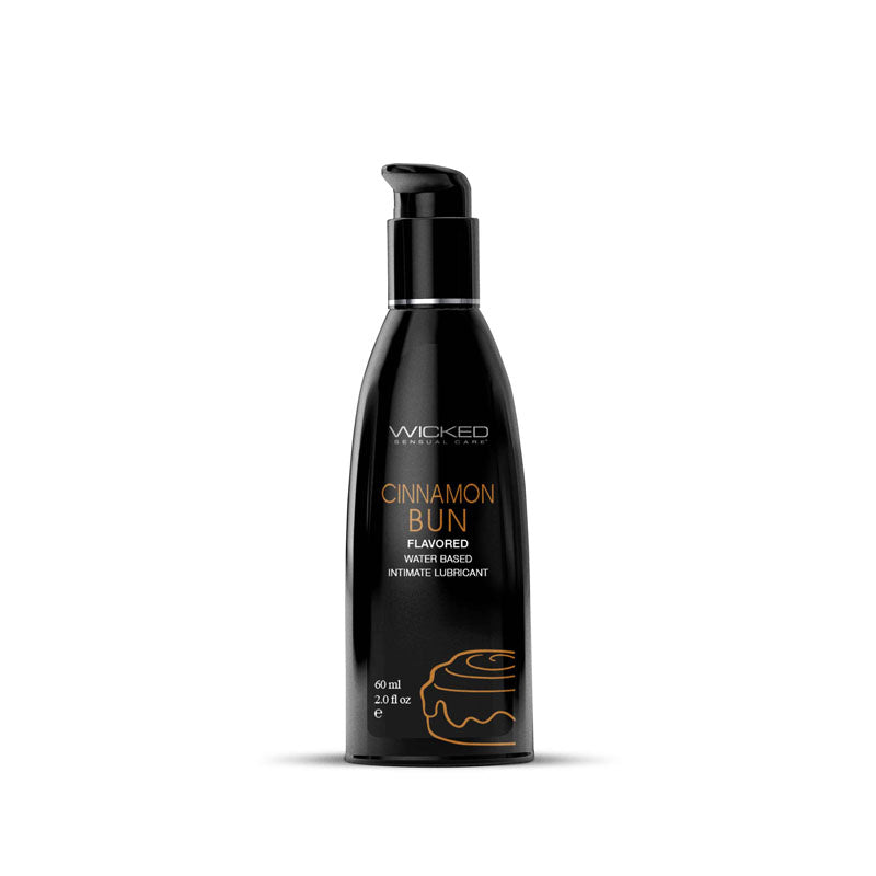 Wicked Aqua Cinnamon Bun Cinnamon Bun Flavoured Water Based Lubricant 60 Ml (2 Oz) Bottle