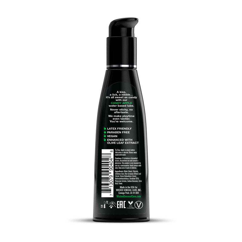 Wicked Aqua Candy Apple Candy Apple Flavoured Water Based Lubricant 120 Ml (4 Oz) Bottle