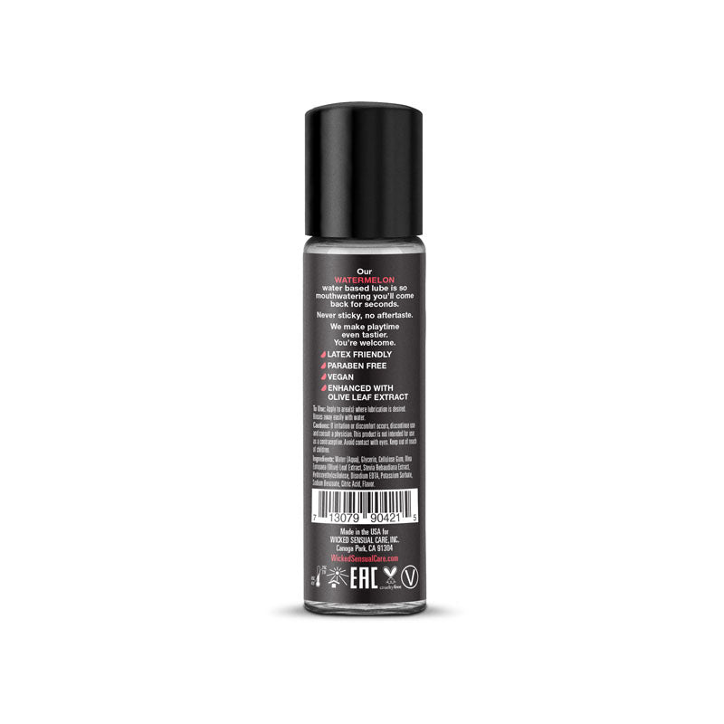 Wicked Aqua Watermelon Watermelon Flavoured Water Based Lubricant 30 Ml (1 Oz) Bottle