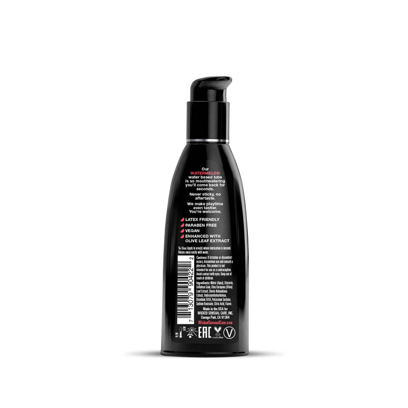 Wicked Aqua Watermelon Watermelon Flavoured Water Based Lubricant 60 Ml (2 Oz) Bottle