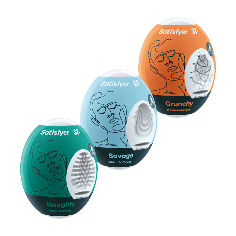 Satisfyer Masturbator Eggs Mixed 3 Pack #2 Set Of 3 Stroker Sleeves