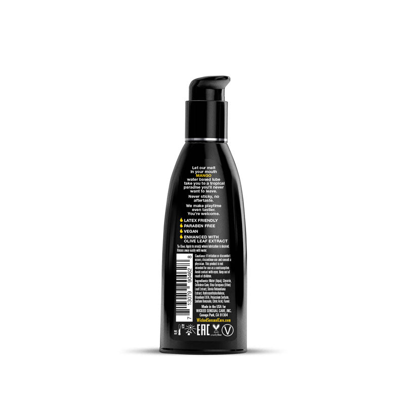 Wicked Aqua Mango Mango Flavoured Water Based Lubricant 60 Ml (2 Oz) Bottle