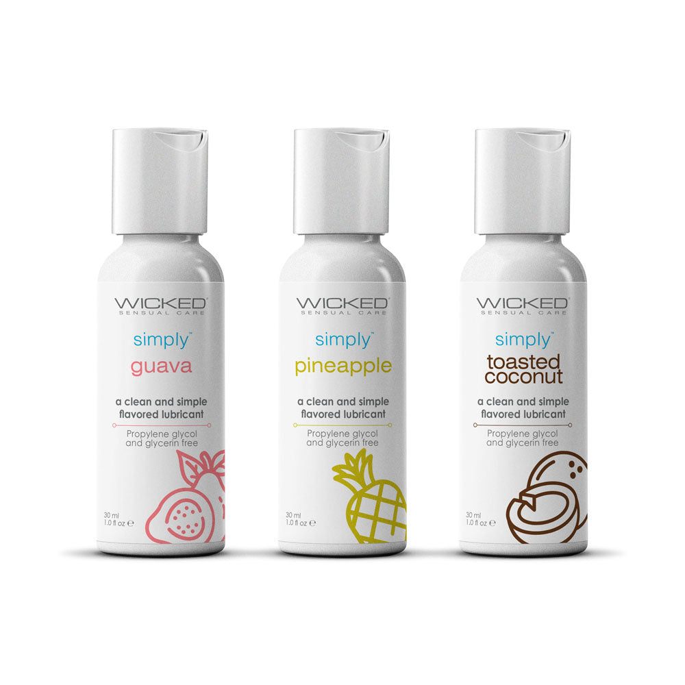 Wicked Simply Tropical Trio Flavoured Water Based Lubricants Set Of 3 X 30 Ml Bottles