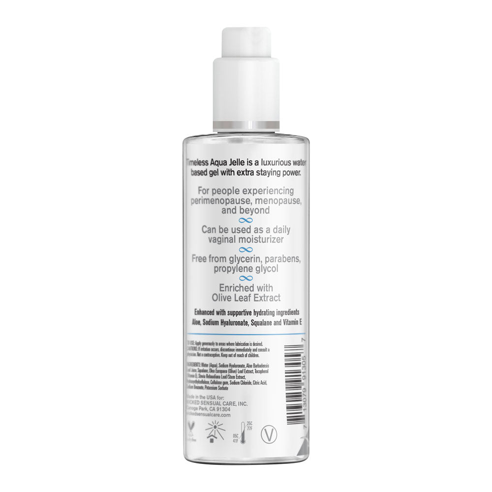 Wicked Simply Timeless Aqua Jelle Water Based Anal Lubricant 120 Ml (4 Oz) Bottle