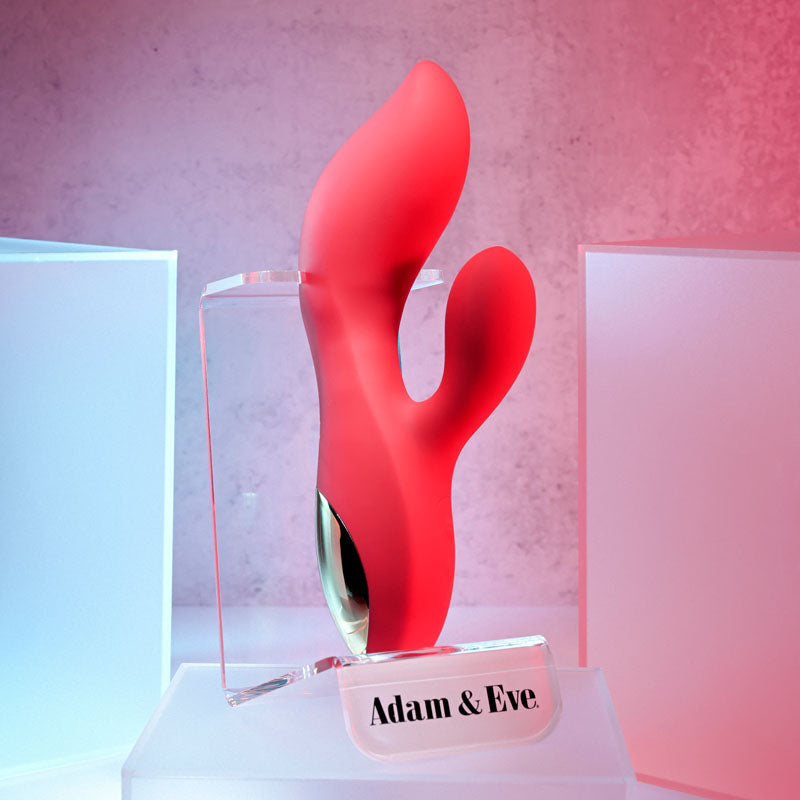 Adam & Eve Eve's Big And Curvy G Red 19.8 Cm Usb Rechargeable Rabbit Vibrator