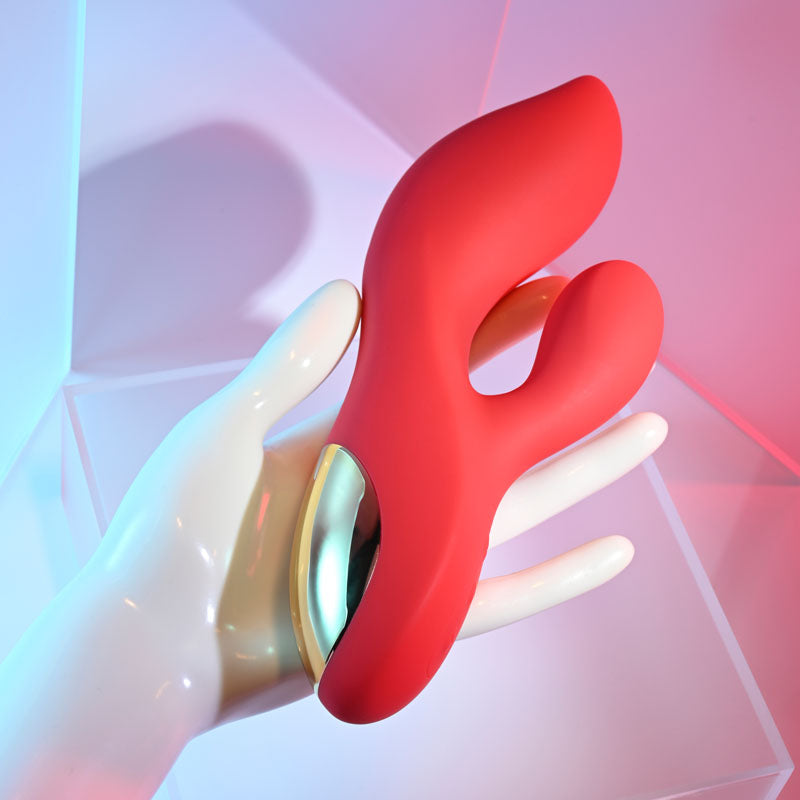 Adam & Eve Eve's Big And Curvy G Red 19.8 Cm Usb Rechargeable Rabbit Vibrator