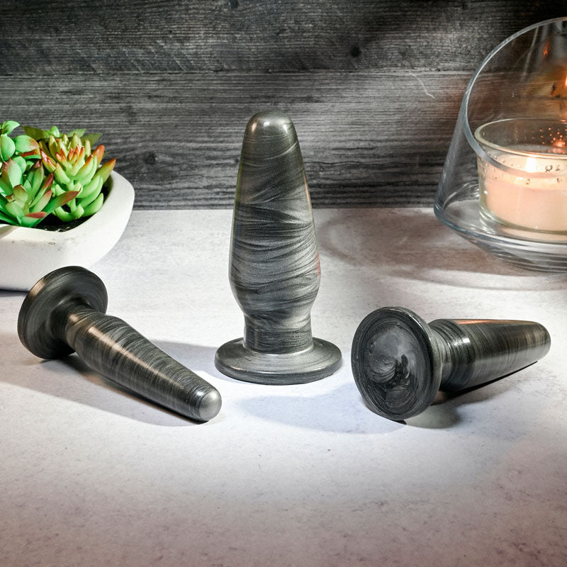 Adam & Eve Anal Rockets Trainer Set Black Butt Plugs Set Of 3 Sizes