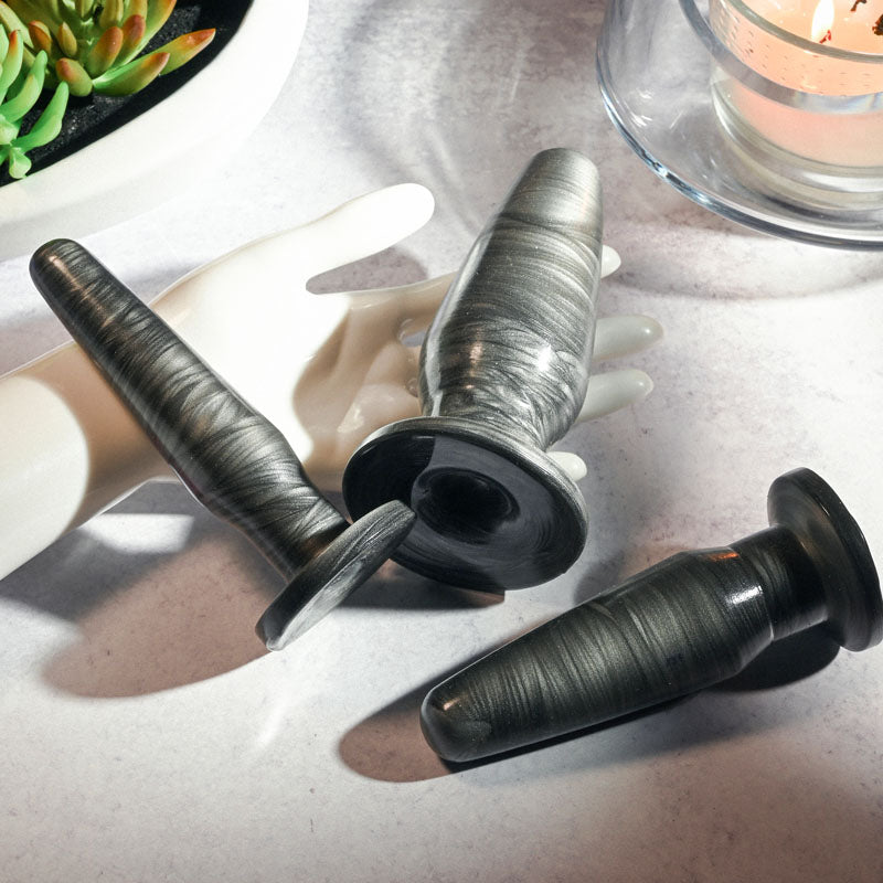 Adam & Eve Anal Rockets Trainer Set Black Butt Plugs Set Of 3 Sizes