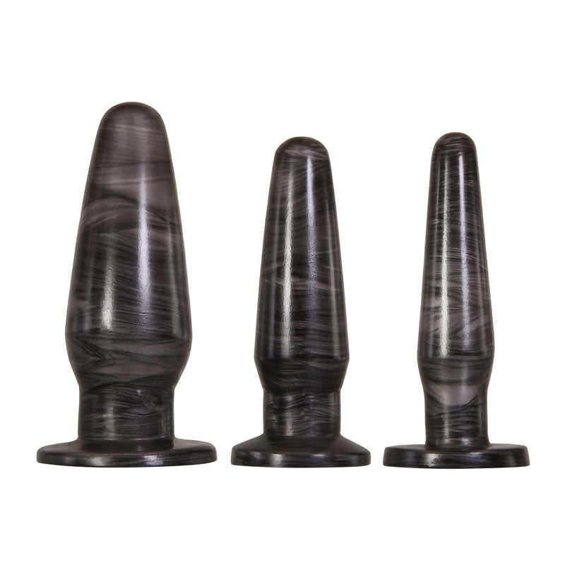 Adam & Eve Anal Rockets Trainer Set Black Butt Plugs Set Of 3 Sizes