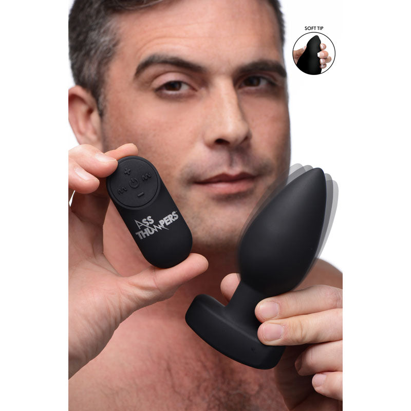 Ass Thumpers The Taper Black 13 Cm Usb Rechargeable Vibrating Butt Plug With Wireless Remote