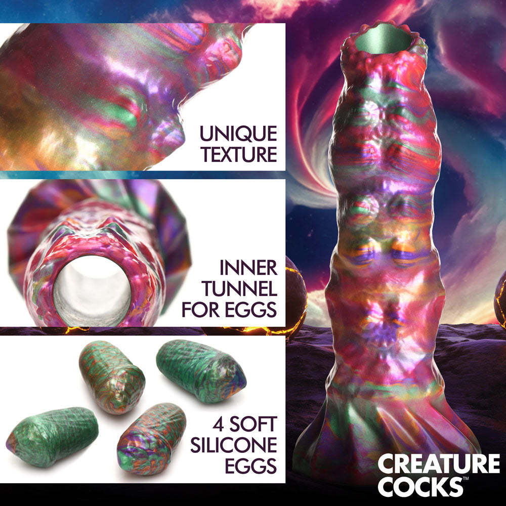 Creature Cocks Larva Silicone Dildo Coloured 22.9 Cm Fantasy Dildo With Eggs