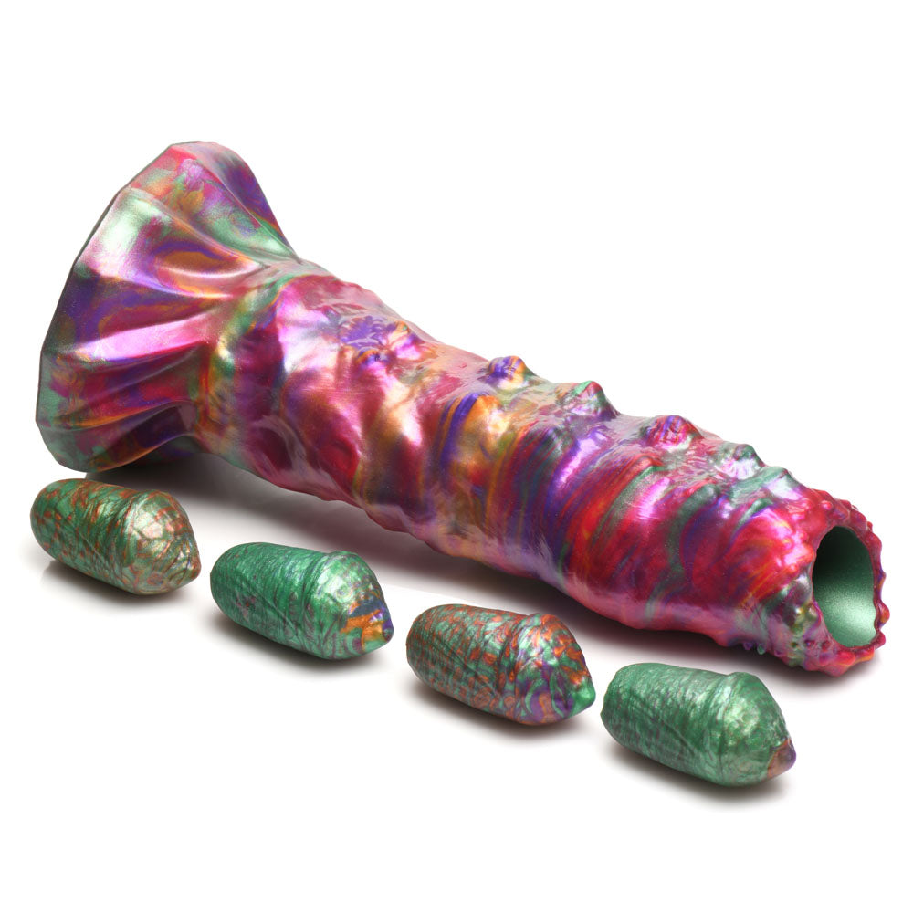 Creature Cocks Larva Silicone Dildo Coloured 22.9 Cm Fantasy Dildo With Eggs