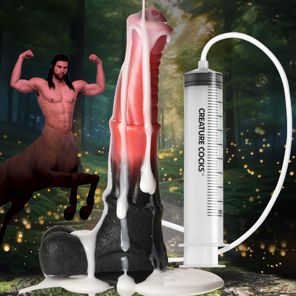Creature Cocks Centaur Explosion Pink/Black 24.5 Cm Squirting Fantasy Dildo