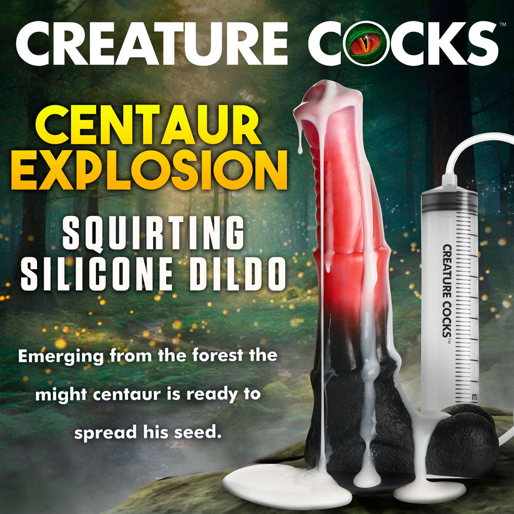 Creature Cocks Centaur Explosion Pink/Black 24.5 Cm Squirting Fantasy Dildo