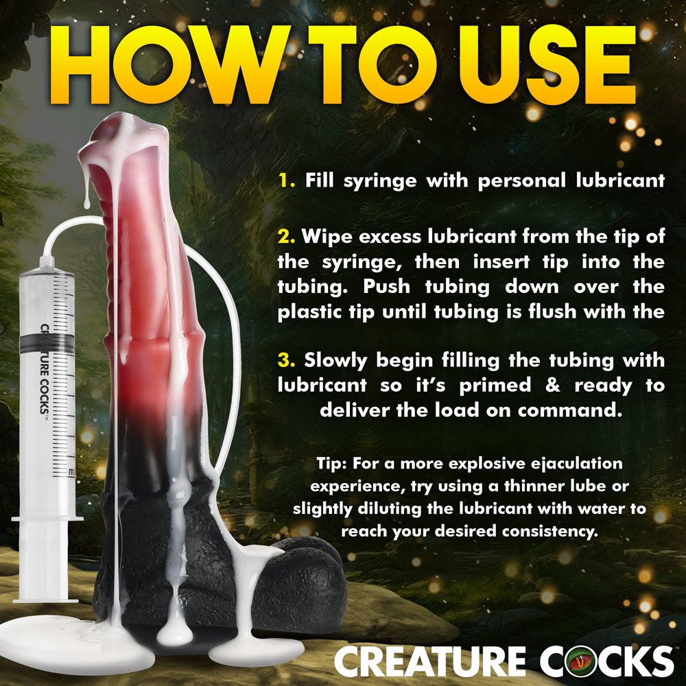 Creature Cocks Centaur Explosion Pink/Black 24.5 Cm Squirting Fantasy Dildo