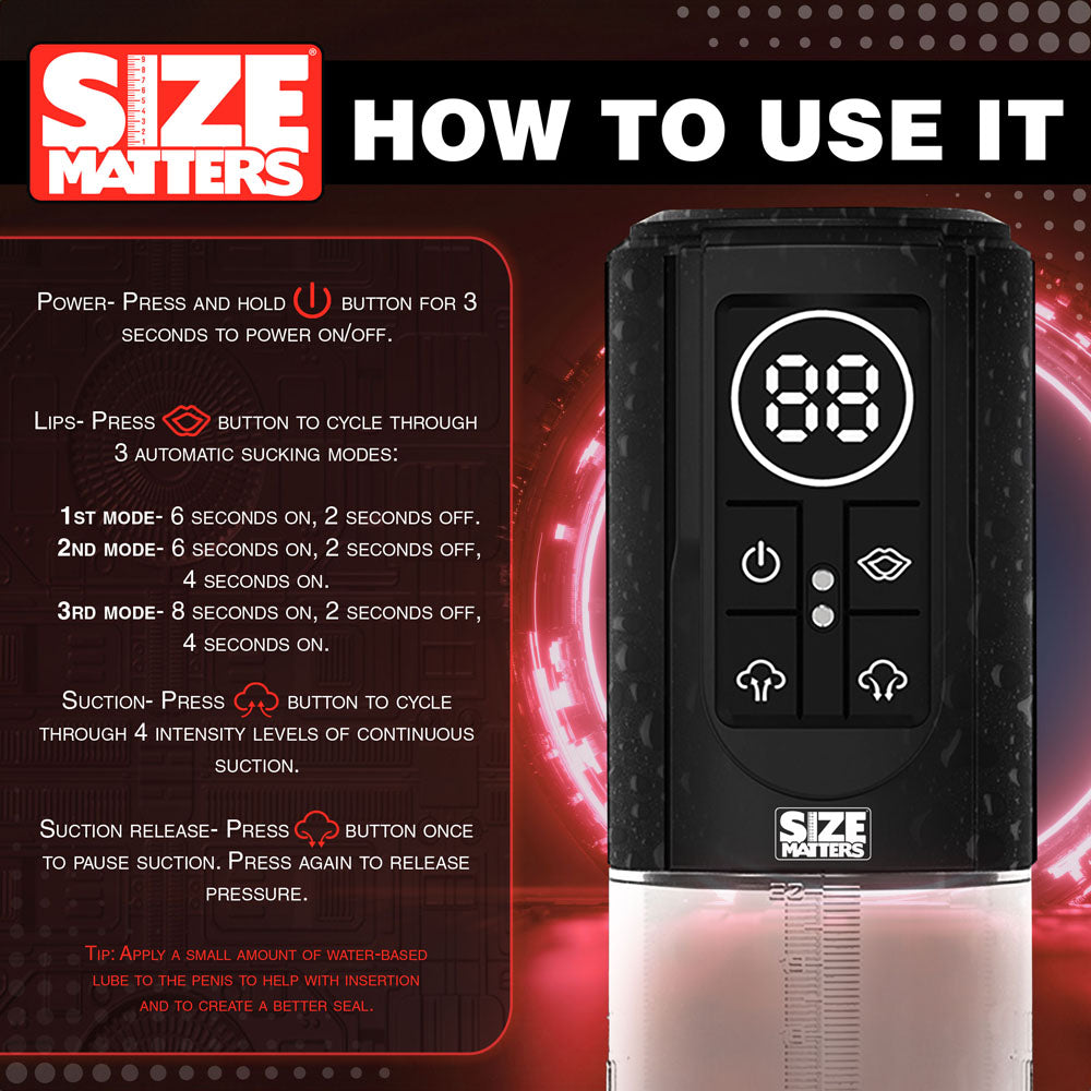 Size Matters Sucking Penis Pump Clear Usb Rechargeable Penis Pump