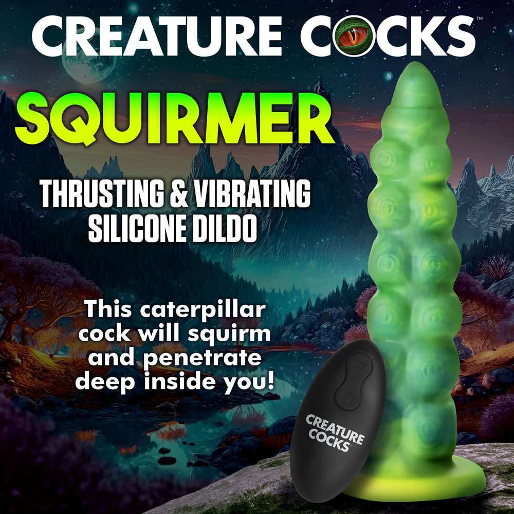Creature Cocks Squirmer Green 22.3 Cm Usb Rechargeable Thrusting Fantasy Dildo