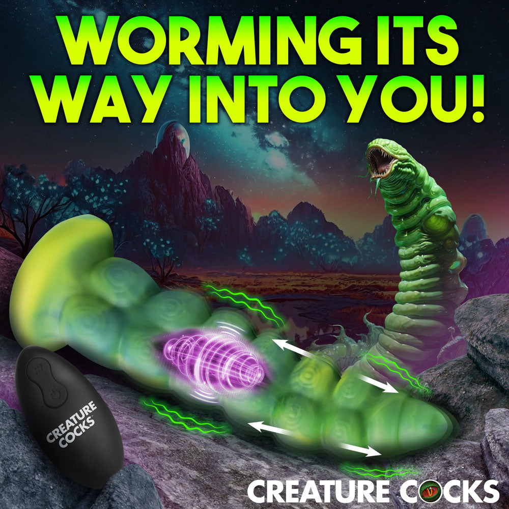 Creature Cocks Squirmer Green 22.3 Cm Usb Rechargeable Thrusting Fantasy Dildo