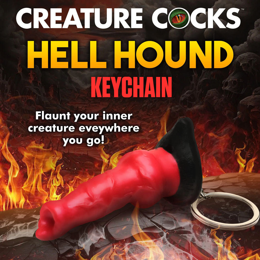 Creature Cocks Hell Hound Keychain Novelty Fantasy Dildo Keyring