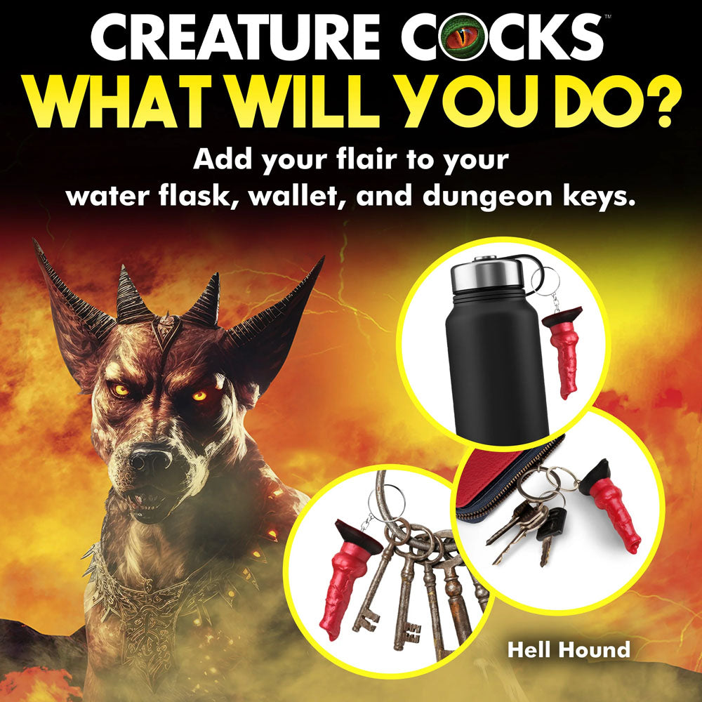 Creature Cocks Hell Hound Keychain Novelty Fantasy Dildo Keyring