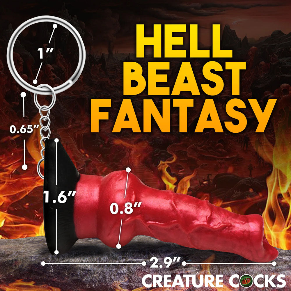 Creature Cocks Hell Hound Keychain Novelty Fantasy Dildo Keyring