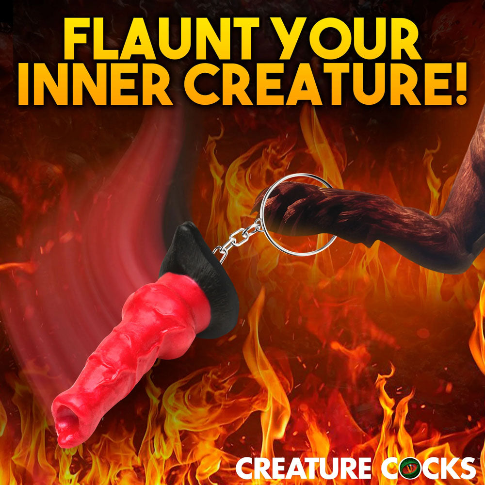 Creature Cocks Hell Hound Keychain Novelty Fantasy Dildo Keyring