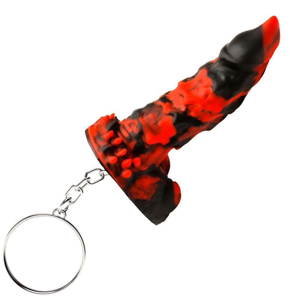 Creature Cocks Fire Demon Keychain Novelty Fantasy Dildo Keyring