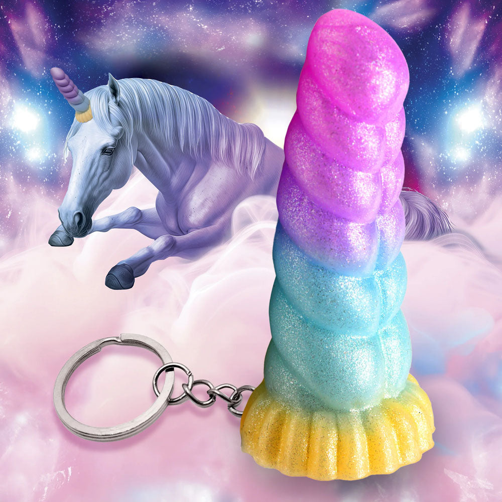 Creature Cocks Mystique Unicorn Keychain Novelty Fantasy Dildo Keyring