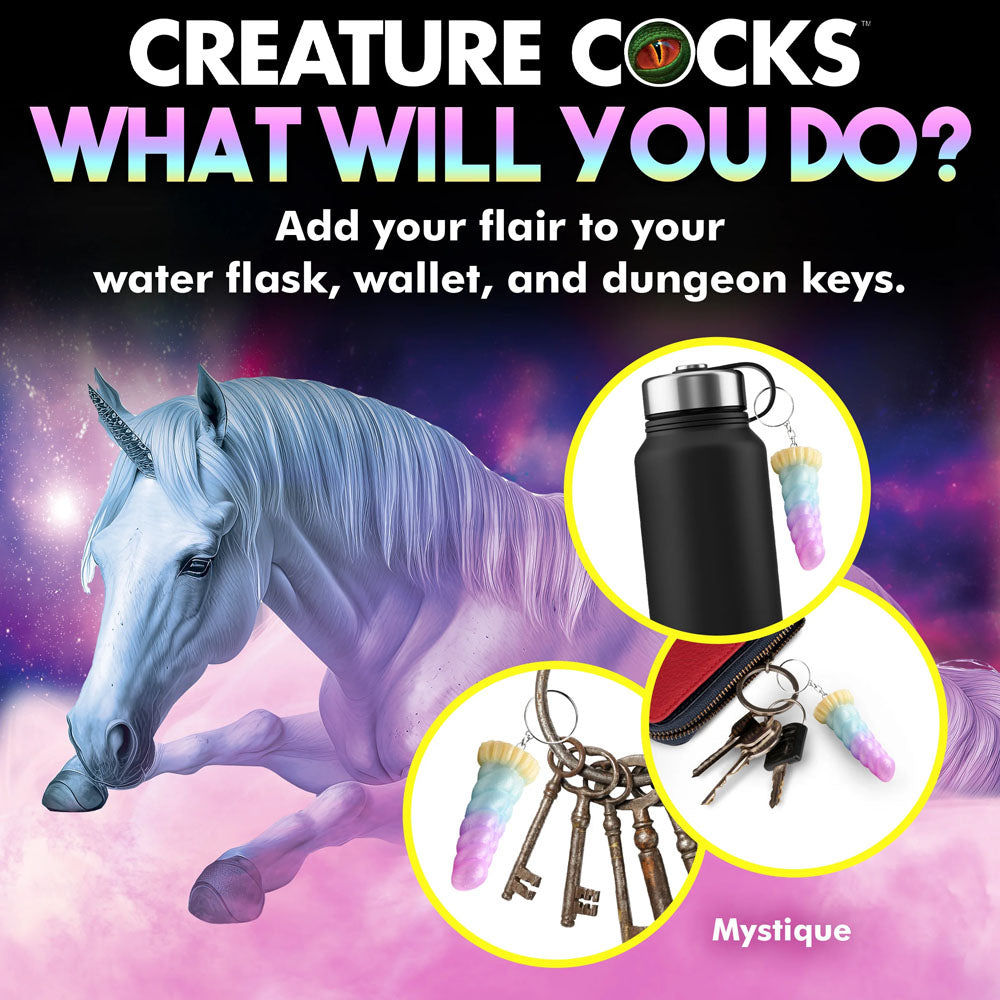 Creature Cocks Mystique Unicorn Keychain Novelty Fantasy Dildo Keyring