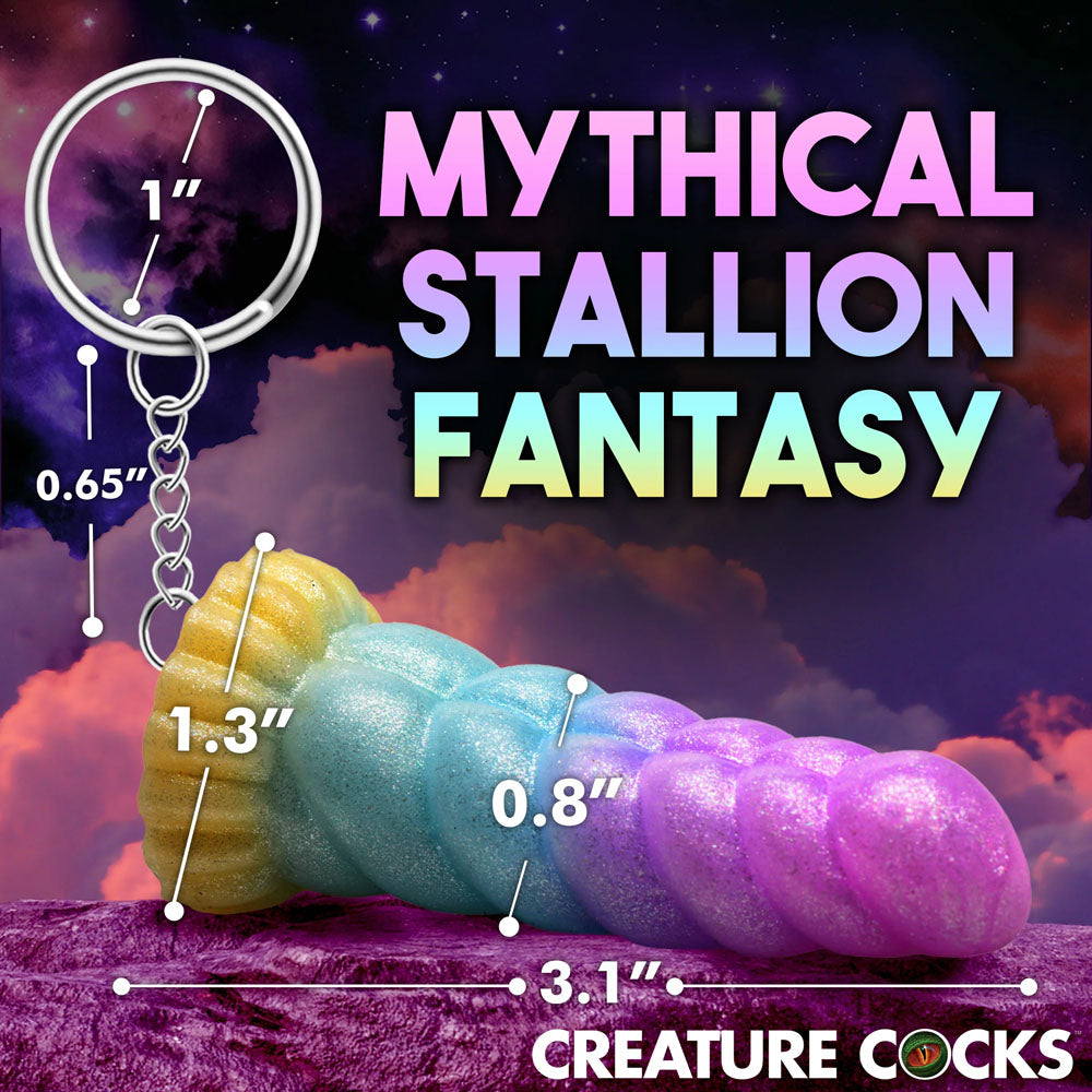Creature Cocks Mystique Unicorn Keychain Novelty Fantasy Dildo Keyring