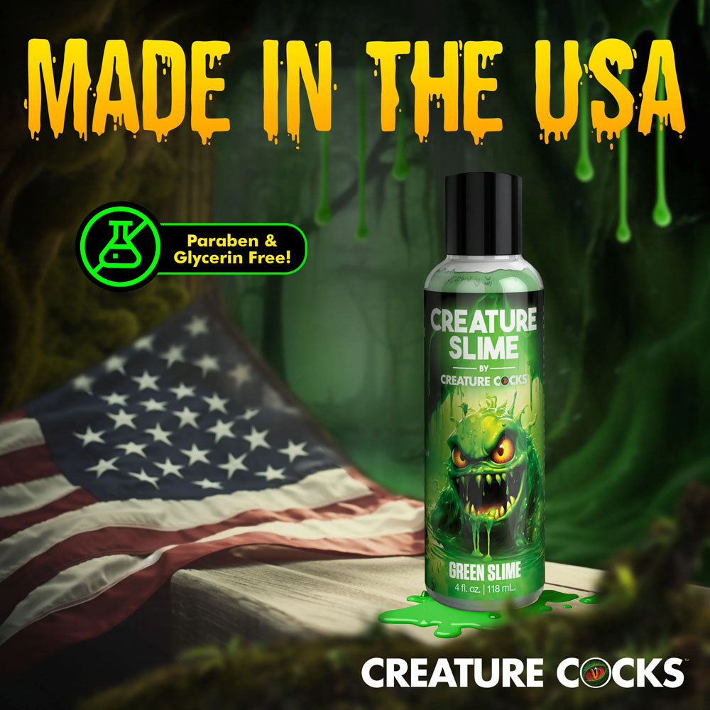 Creature Slime By Creature Cocks Green Slime Green Water Based Lubricant 118 Ml Bottle