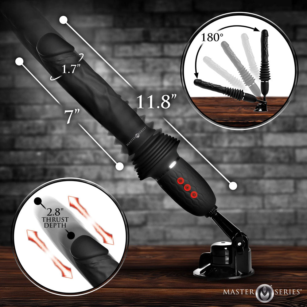 Master Series Ultimate Power Pounder Black 30 Cm Usb Rechargeable Thrusting Vibrator