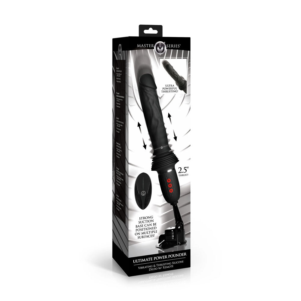 Master Series Ultimate Power Pounder Black 30 Cm Usb Rechargeable Thrusting Vibrator