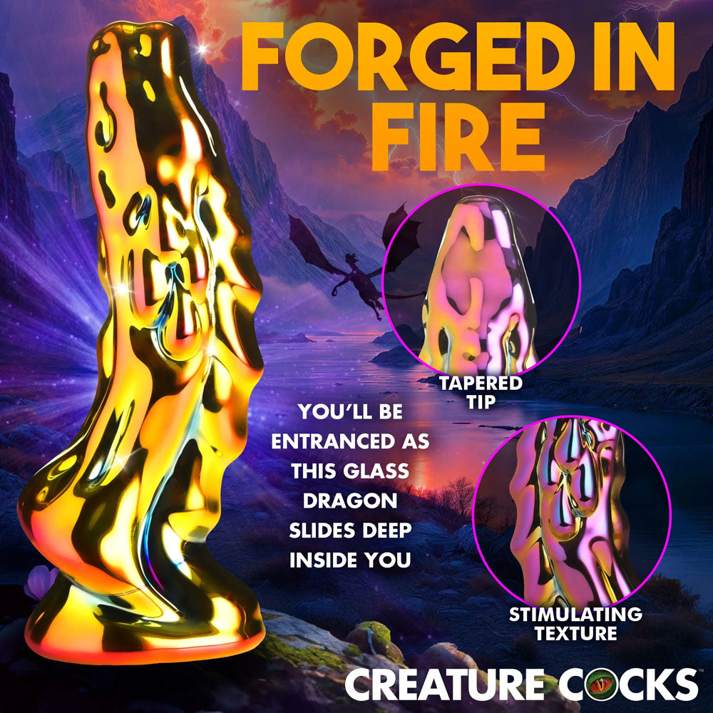 Creature Cocks Dragon Glass Coloured 15.7 Cm Glass Fantasy Dildo